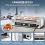 VEVOR Rodillo para Hot Dogs, capacidad para 12 Hot Dogs, 5 rodillos, máquina de cocción y calentamiento de acero inoxidable de 750 W con control de temperatura dual, luz LED y bandeja de goteo desmontable, parrilla para salchichas para cocina y restaurante.