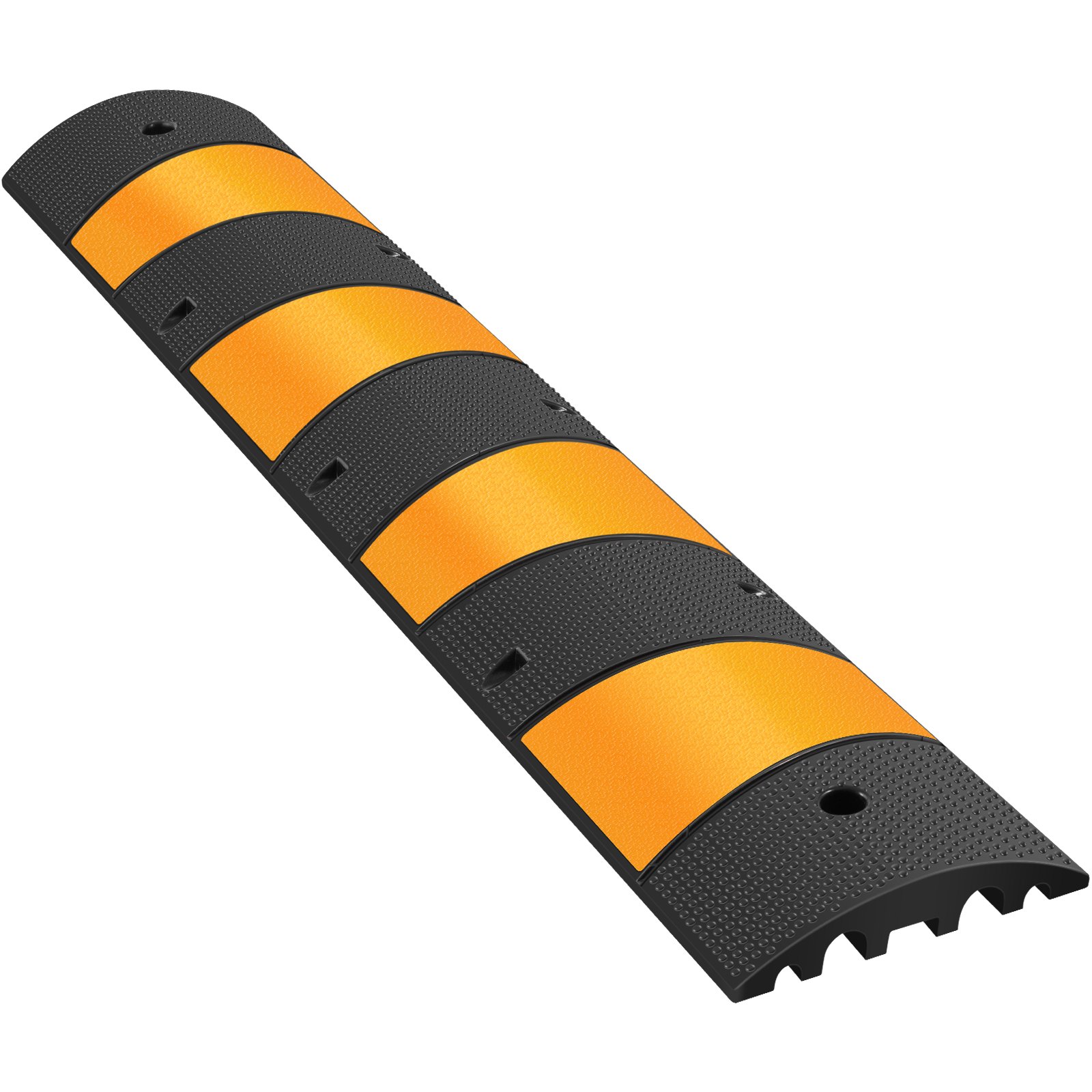 Rampa protectora de cables VEVOR con secciones negras y naranjas para mayor seguridad.