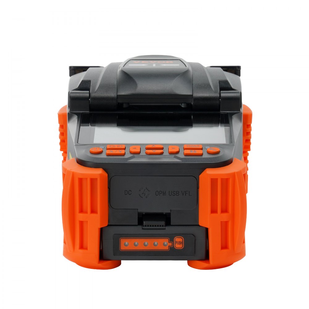 VEVOR Empalmador de fusión de fibra 4 motores, kit de empalmador de fusión de fibra óptica de alineación de núcleo con pantalla LCD digital de 4", soporte de fibra óptica 3 en 1, kit de cuchilla de fibra óptica de enfoque automático 9s empalme 9-25s calefacción