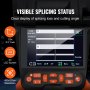 VEVOR Empalmador de fusión de fibra 4 motores, kit de empalmador de fusión de fibra óptica de alineación de núcleo con pantalla LCD digital de 4", soporte de fibra óptica 3 en 1, kit de cuchilla de fibra óptica de enfoque automático 9s empalme 9-25s calefacción