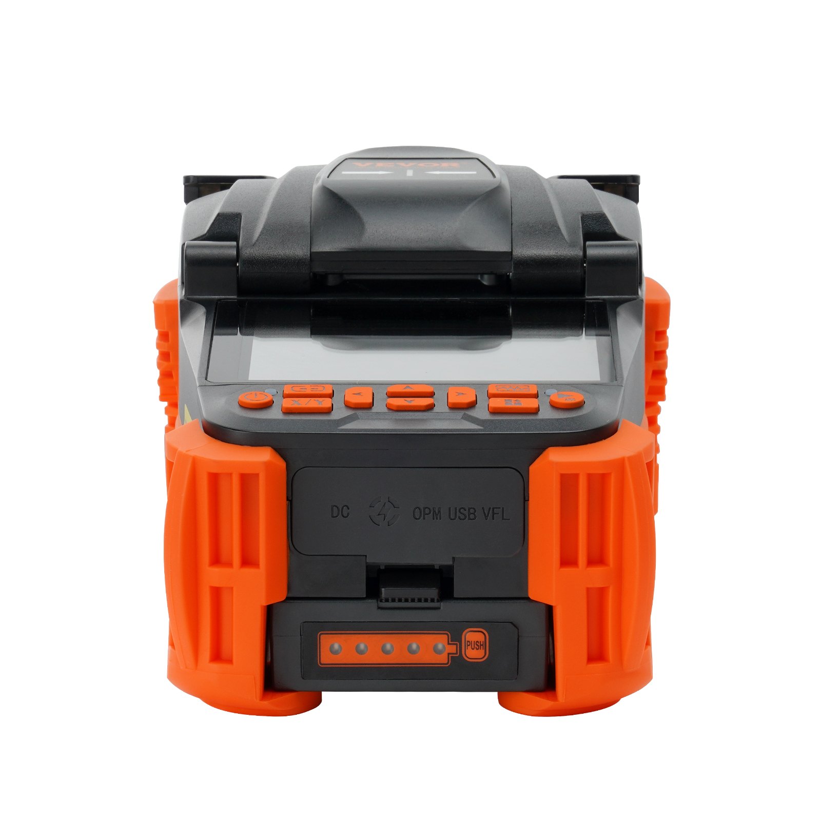 VEVOR Empalmador de fusión de fibra 4 motores, kit de empalmador de fusión de fibra óptica de alineación de núcleo con pantalla LCD digital de 4", soporte de fibra óptica 3 en 1, kit de cuchilla de fibra óptica de enfoque automático 9s empalme 9-25s calefacción