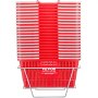 Pila roja de cestas de compra VEVOR con estructura de metal.