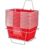 Cesta de la compra VEVOR, juego de 12, 21 l, cesta de plástico resistente con asa y soporte, 42 x 30 x 21 cm, cesta portátil para compras a granel, para tiendas minoristas, supermercados, color rojo