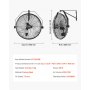 Ventilador de pared VEVOR, ventilador colgante de pared de 45 cm (18 pulgadas) con protección IP44, 3 velocidades, amplio alcance de flujo de aire, ángulo de rotación ajustable, potente para uso industrial, comercial, garaje y taller.