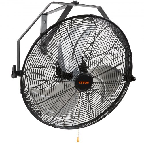Ventilador de montaje en pared VEVOR, 18 pulgadas, 3 velocidades de alta velocidad máx. 4150 CFM, ventilador de pared industrial a prueba de agua, comercial o residencial para almacén, invernadero, taller, patio, negro, listado ETL