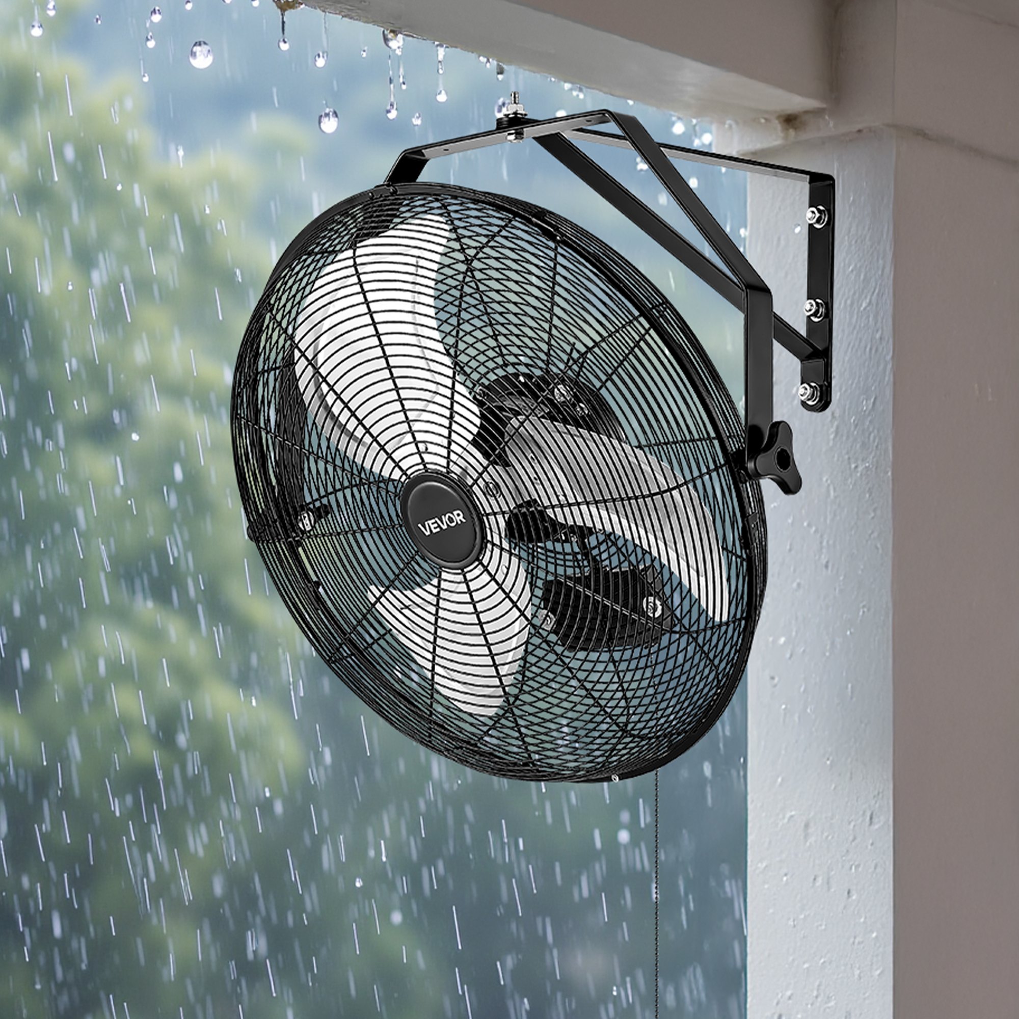 VEVOR Ventilador de pared industrial de 18 pulgadas, ventilador interior de alta velocidad de 4000 CFM con 3 velocidades, potente motor para garaje con aspas de aluminio para taller, almacén, invernadero y uso comercial.