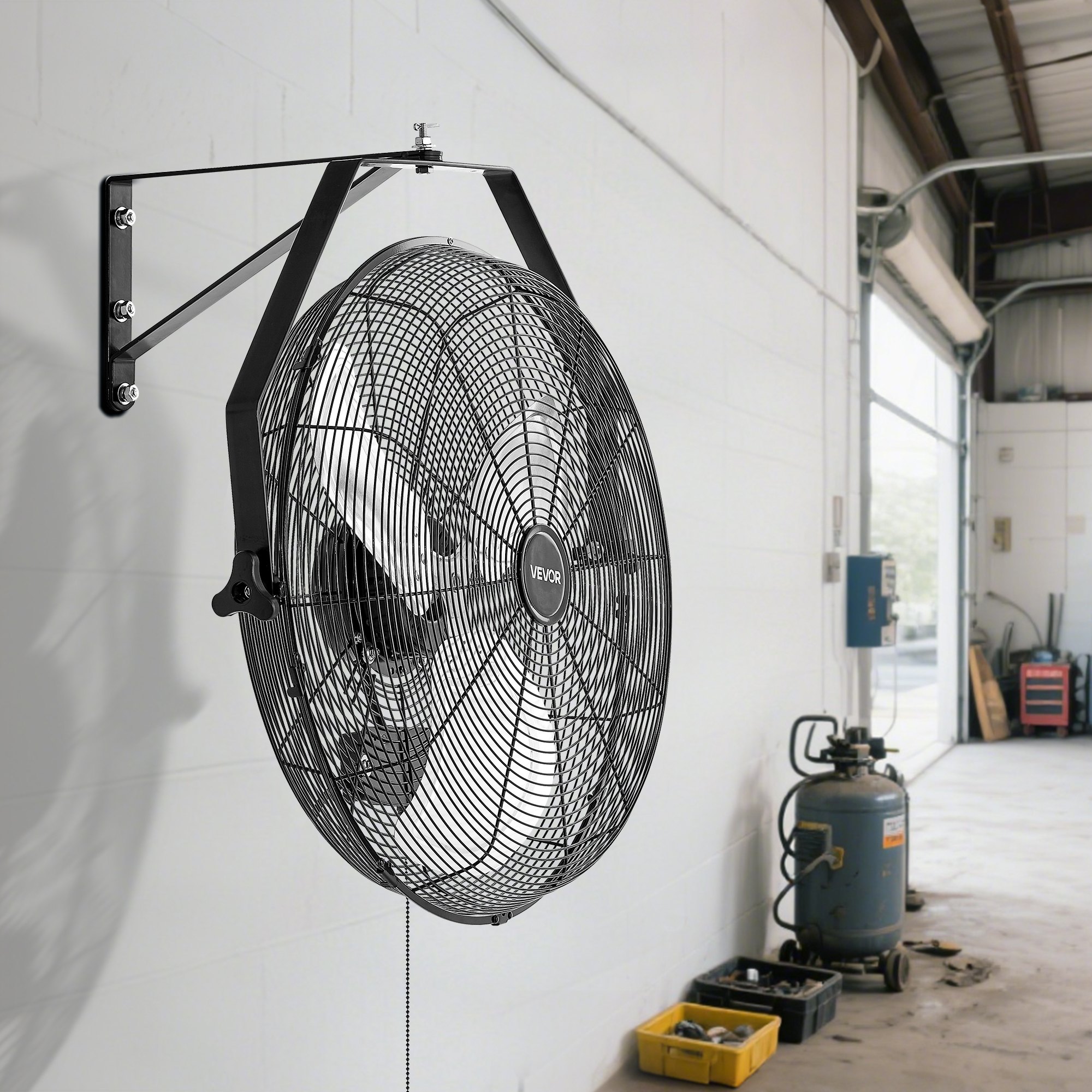 VEVOR Ventilador de pared industrial de 20 pulgadas, ventilador interior de alta velocidad de 4650 CFM con 3 velocidades, potente motor para garaje con aspas de aluminio para taller, almacén, invernadero y uso comercial.