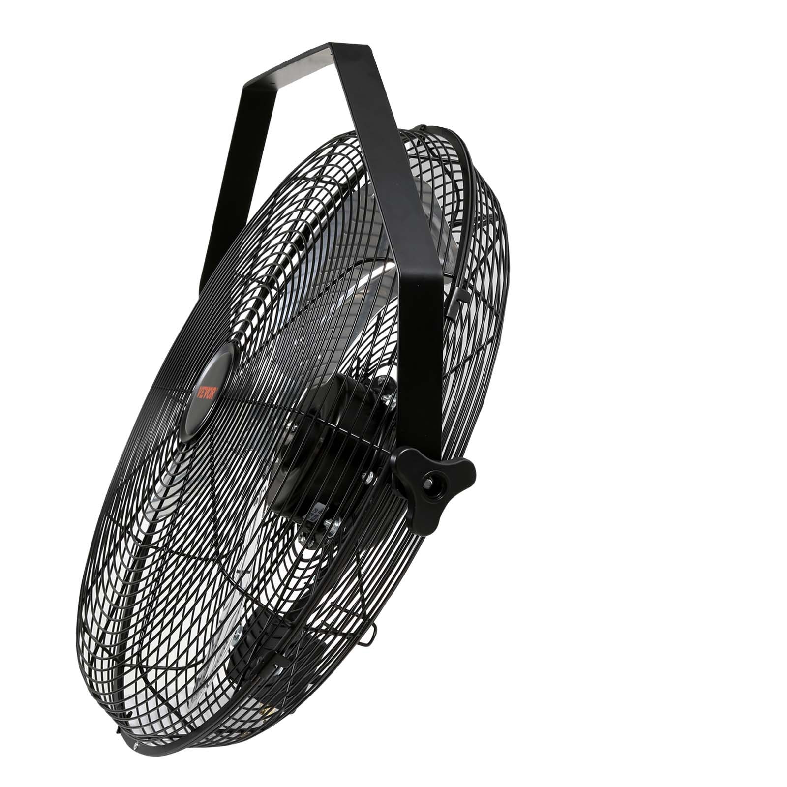 Ventilador de pared VEVOR, 2 unidades, 18 pulgadas, impermeable, 3 velocidades, alta velocidad, máx. 4000 CFM, industrial, para interiores, comerciales, residenciales, almacenes, invernaderos, talleres, sótanos y garajes, color negro