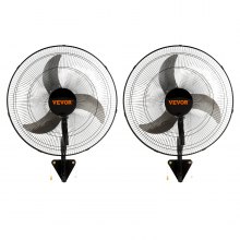 Ventilador de pared VEVOR, 2 unidades, oscilante de 18 pulgadas, 3 velocidades, alta velocidad, máx. 4000 CFM, industrial, para interiores, comerciales, residenciales, almacenes, invernaderos, talleres, sótanos y garajes, color negro.