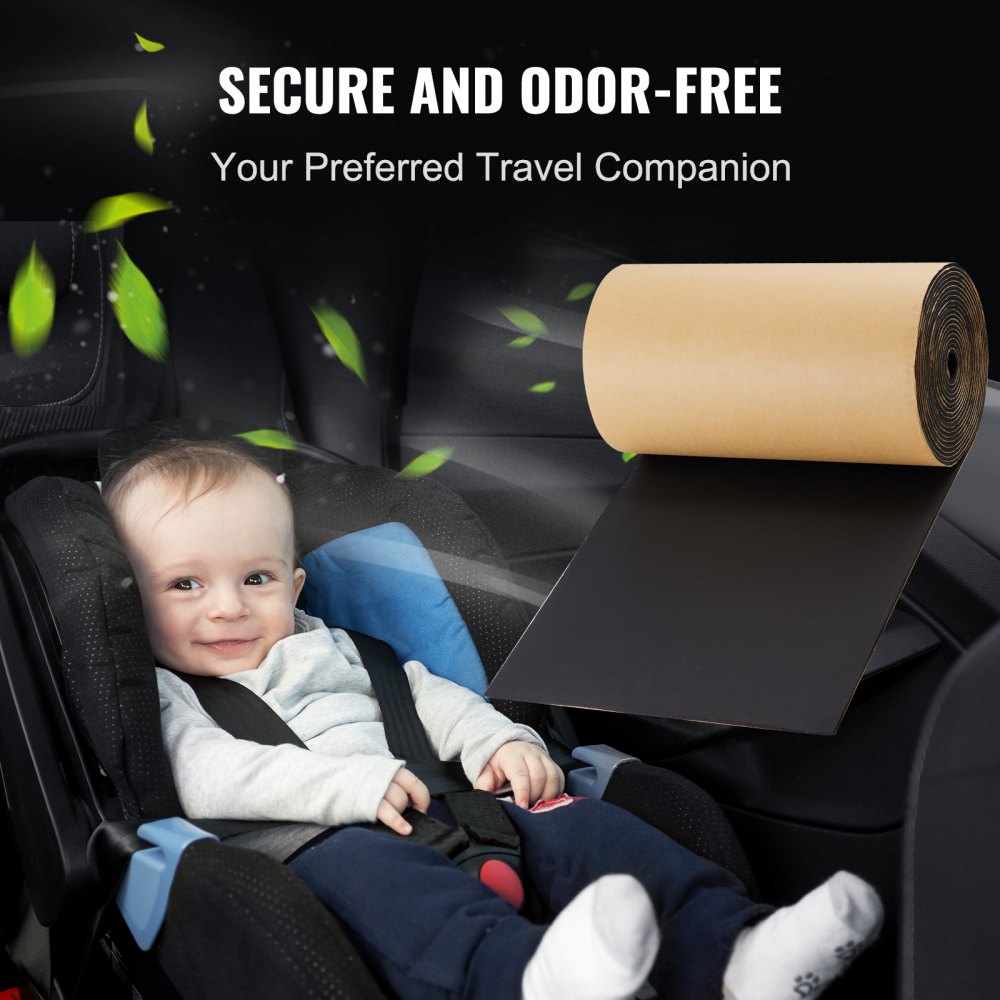 VEVOR Alfombrilla insonorizante para automóvil, 210 mil 36 pies cuadrados, insonorizante automotriz, material insonorizante de espuma de alta densidad y barrera térmica, estructura impermeable de doble capa, estera de aislamiento acústico