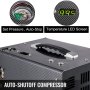 Compresor de aire PCP VEVOR con pantalla LED de temperatura, presión de ajuste y manija de parada automática.