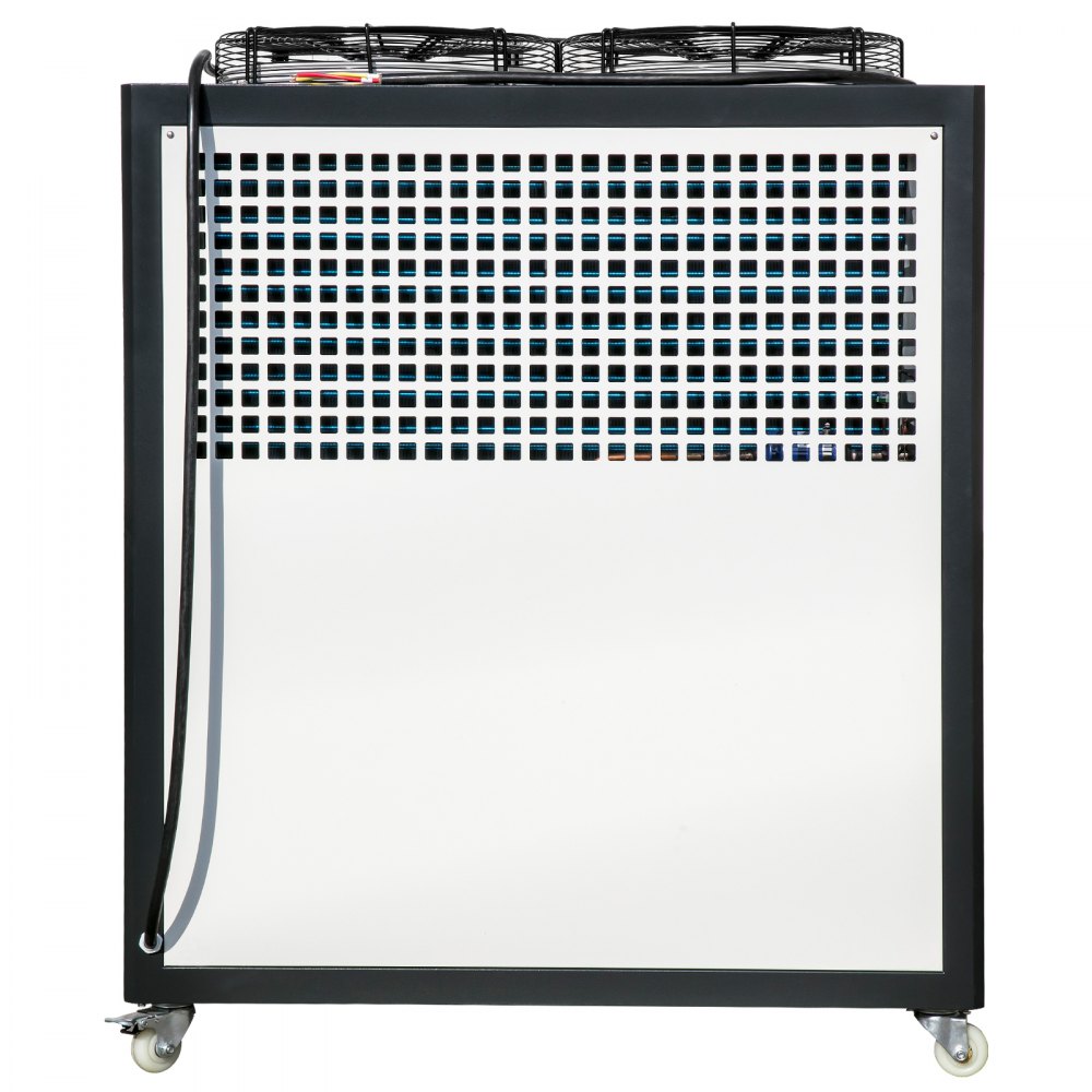 Enfriador de agua industrial VEVOR, 6 HP, 16 galones, enfriador de agua industrial refrigerado por aire, capacidad de enfriamiento de 15 100 kcal/h con condensador de aletas, control por microcomputadora, tanque de agua de 60 L para enfriamiento.