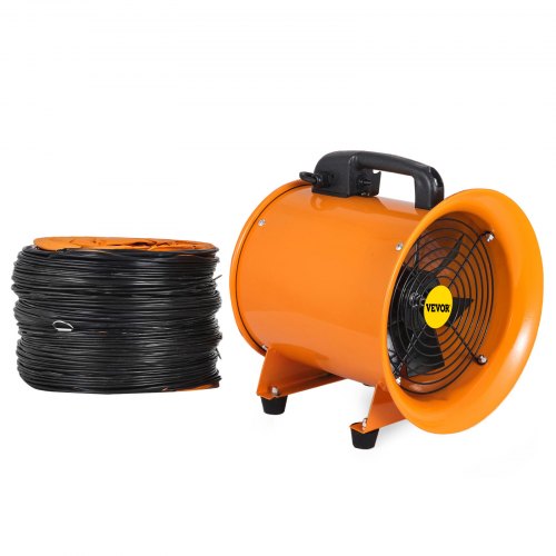 Extractor de humos de polvo Ventilador industrial de ventilación de 10 pulgadas y 250 mm + conductos de PVC de 10 m