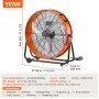 Ventilador de tambor VEVOR de 24 pulgadas, ventilador industrial de alta velocidad para taller, uso comercial intensivo, 3 velocidades, 8600 CFM, ventilador de piso industrial con inclinación ajustable de 360° para almacén, taller, fábrica y sótano.