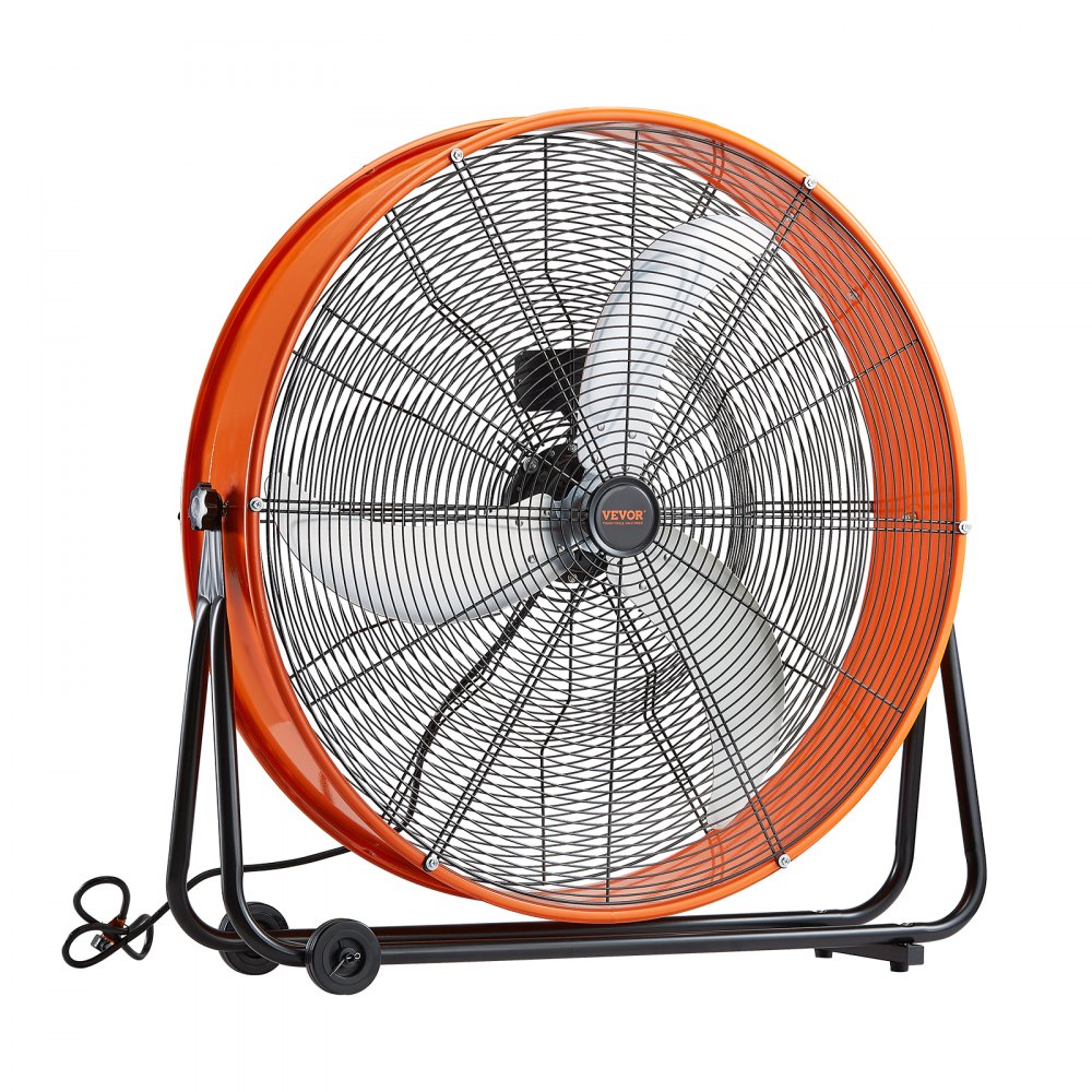 Ventilador de tambor VEVOR de 30 pulgadas, de alta velocidad, para taller industrial, uso comercial intensivo, 3 velocidades, 13000 CFM, con inclinación ajustable de 360°, para almacén, taller, fábrica y sótano.