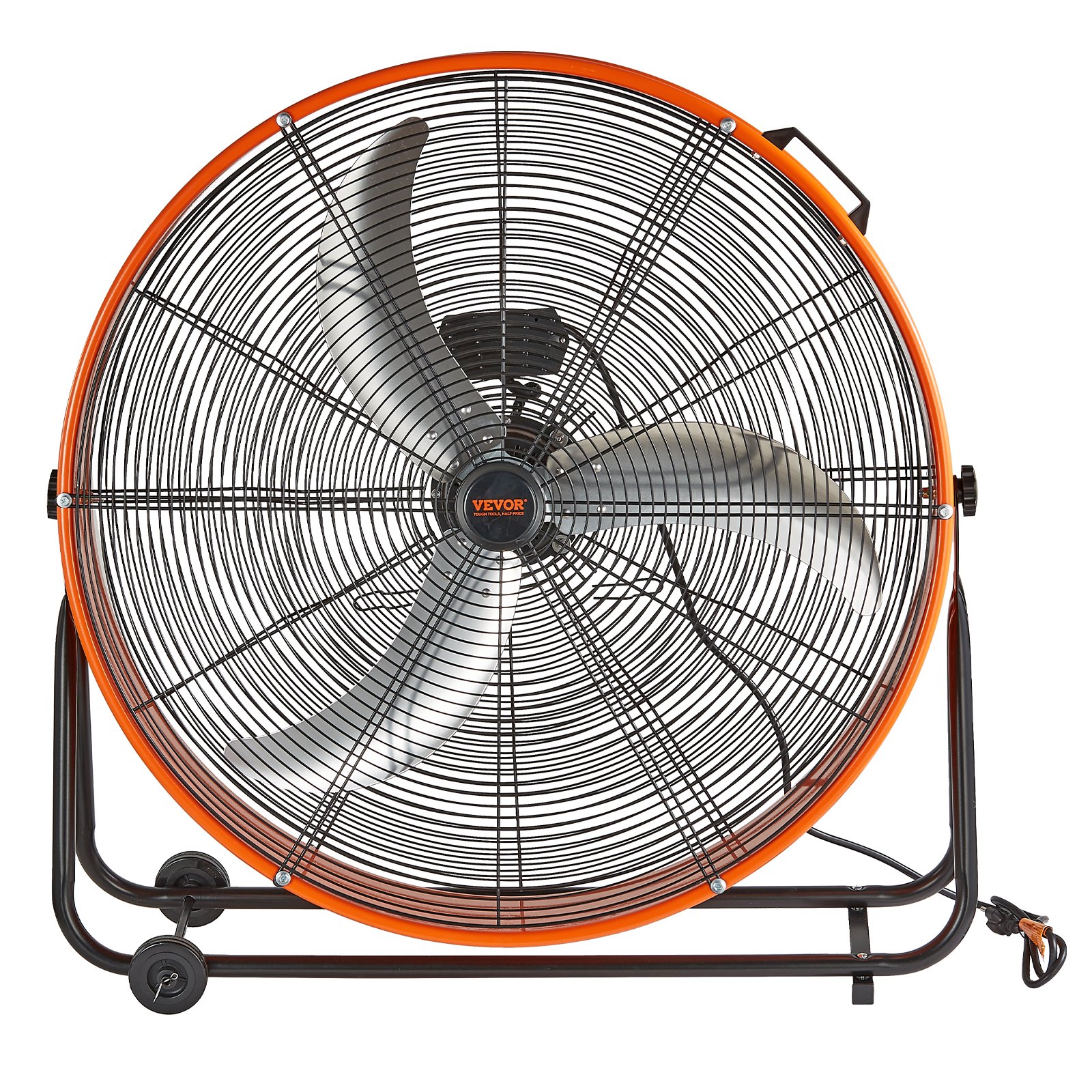 Ventilador de tambor VEVOR de 30 pulgadas, de alta velocidad, para taller industrial, uso comercial intensivo, 3 velocidades, 13000 CFM, con inclinación ajustable de 360°, para almacén, taller, fábrica y sótano.