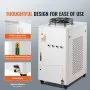 Enfriador de agua industrial VEVOR CW6000 de 1500 W con compresor, tanque de agua de 15 L y caudal máximo de 65 L/min, para máquina de grabado láser de CO2.