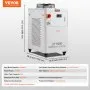 Enfriador de agua industrial VEVOR CW6000 de 1500 W con compresor, tanque de agua de 15 L y caudal máximo de 65 L/min, para máquina de grabado láser de CO2.