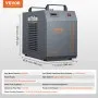 Enfriador de agua industrial VEVOR CW-5200, sistema de enfriamiento con compresor integrado, tanque de agua de 7 l y caudal máximo de 13 l/min, para máquina de grabado láser de CO2.