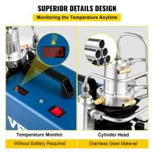 VEVOR Compresor de Aire PCP 4500 Psi Bomba de Compresor de Aire 110 V 2800 R/min