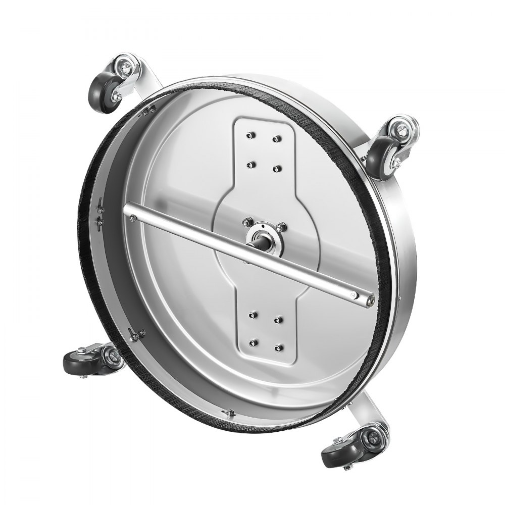 Limpiador de superficies VEVOR de 21", accesorios de acero inoxidable con 4 ruedas, 4500 PSI máx., conector rápido de 3/8", 2 boquillas de pulverización, mango doble, para hormigón, patio y aceras.