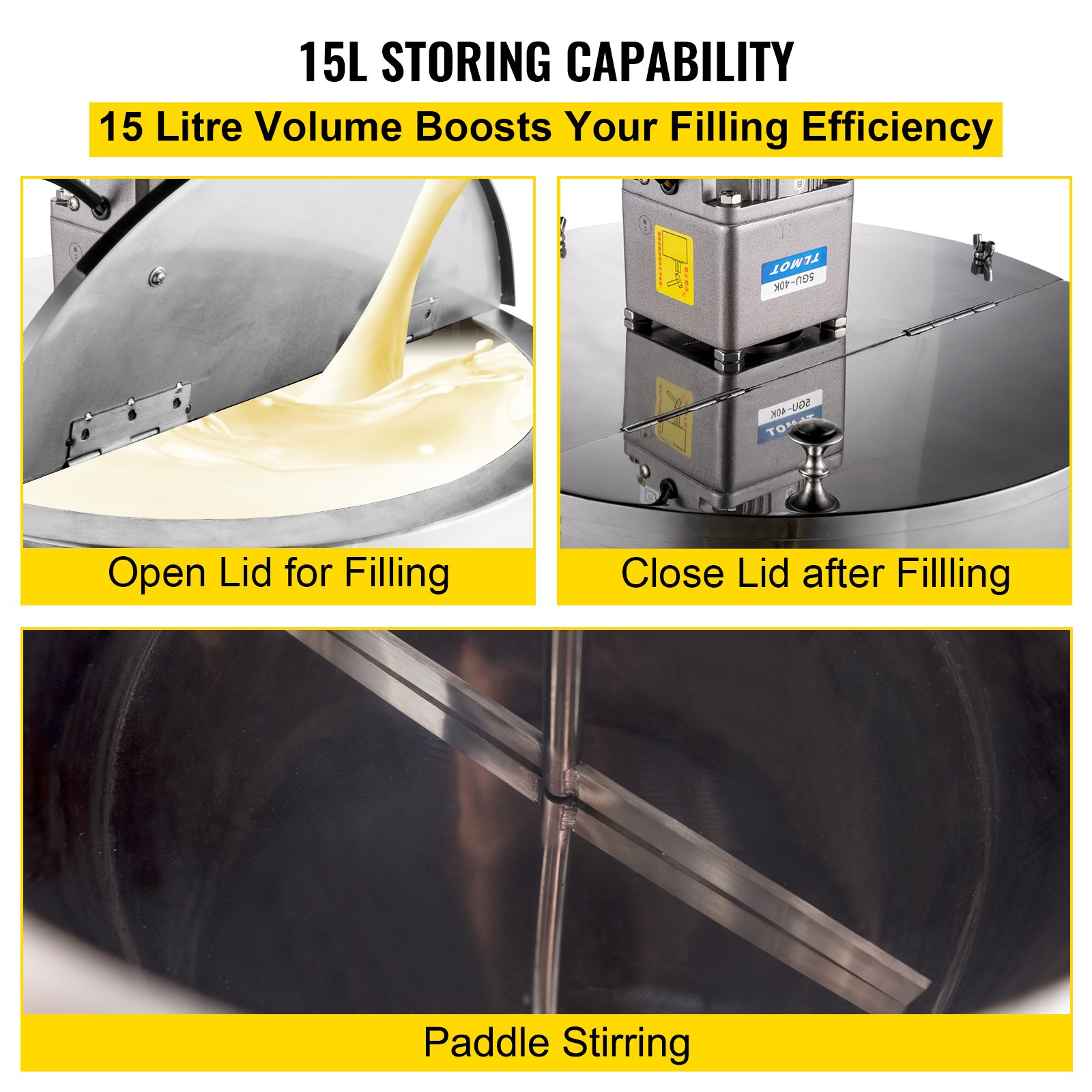 Máquina de llenado de mezcla de calentamiento VEVOR, máquina de llenado de lápiz labial de 15 l/4 galones, máquina de llenado de lápiz labial de 35 W, máquina de llenado de calentamiento y agitación con agitador para cosméticos, bebidas, lápiz labial, cera y esmalte de uñas
