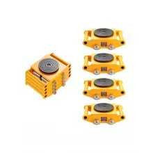 VEVOR - Plataforma rodante para maquinaria industrial (4 unidades, 12 toneladas/26455 lb), resistente, de acero al carbono, con 4 ruedas de acero al carbono y tapa antideslizante con rotación de 360° para almacén y fábrica.