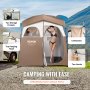 Tienda de campaña VEVOR con ducha, 2 habitaciones, 208 x 107 x 208 cm, gran refugio portátil para exteriores, con privacidad, techo desmontable, bolsillos, cuerda para colgar y tendedero, ideal para vestirse, cambiarse, ir al baño o al aseo.
