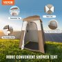 VEVOR Tienda de campaña para ducha, 66 x 66 x 87 pulgadas, 1 habitación de gran tamaño, refugio portátil para exteriores, tienda de privacidad con parte superior desmontable, bolsillos, cuerda para colgar y tendedero, para vestirse, cambiarse, inodoro, baño