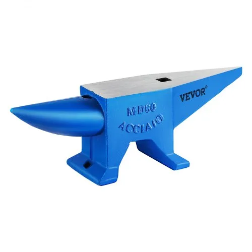 Yunque de Acero 132.3LBS (60KG) Acero Forjado con Agujeros Redondos y Cuadrados