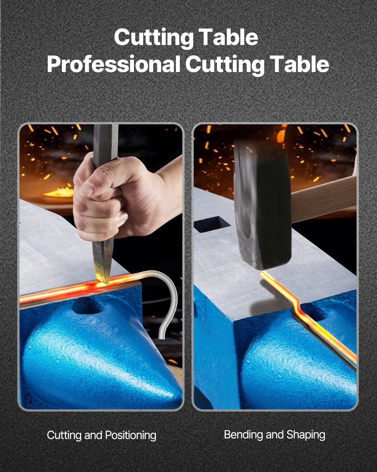 Yunque de Acero 132.3LBS (60KG) Acero Forjado con Agujeros Redondos y Cuadrados