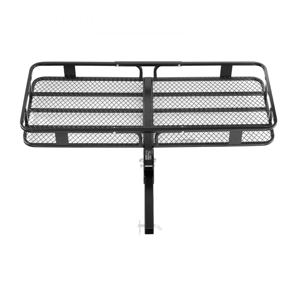 Portacargas VEVOR de 60" x 24" x 6", para enganche de remolque, capacidad de 500 lbs, con red de carga con gancho y bolsa de carga impermeable, portacargas plegable para enganche de remolque con correas de trinquete, apto para SUV.