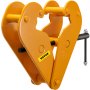 Abrazadera de viga VEVOR en color naranja brillante con tornillo ajustable y logotipo VEVOR.