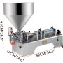 Llenadora neumática horizontal de líquidos VEVOR de 10 a 300 ml, máquina llenadora de pasta líquida con tolva de 30 l, máquina llenadora neumática de pasta de doble uso para líquidos de crema y champú.