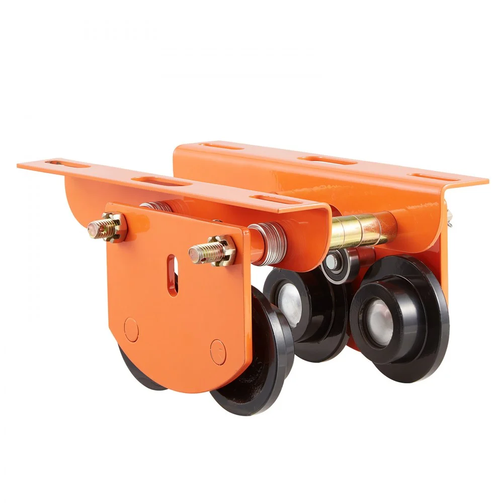 VEVOR Carro Manual para Polipasto Eléctrico PA200 a PA500 Carga 499 kg, Ancho Ajustable 68 a 110 mm, Ruedas Dobles de Acero para Vigas en I Rectas y Curvas para Polipasto, Taller, Garaje y Almacén