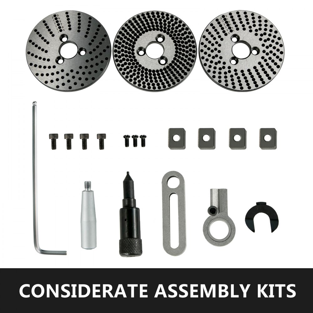 Kit de montaje de mesa giratoria VEVOR con placas de indexación, pernos y herramientas.