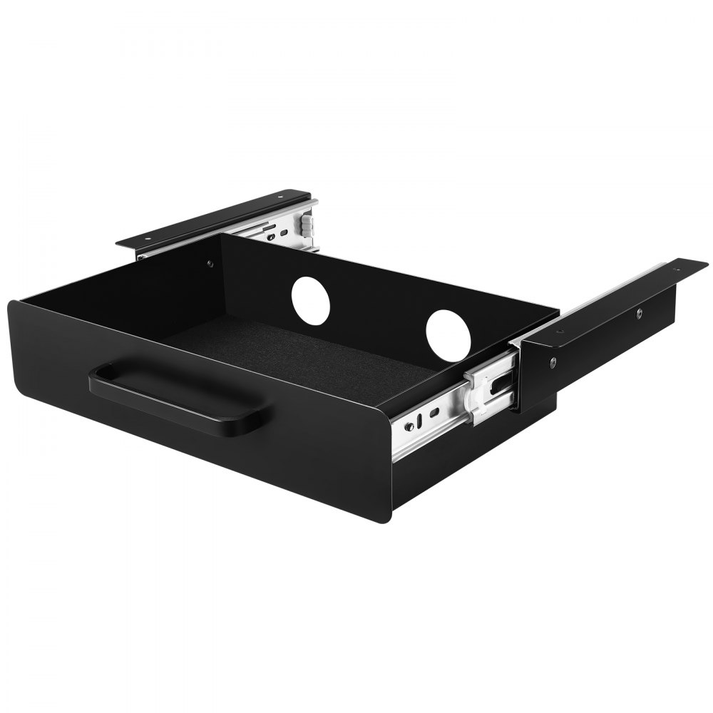VEVOR Cajón deslizable para debajo del escritorio de 33 cm de ancho, accesorio extraíble para montaje bajo el escritorio, organizador de escritorio oculto, cajón para lápices debajo de la mesa para oficina, hogar, estación de trabajo de pie, 38 x 23 x 7,6 cm