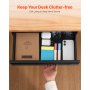 VEVOR Cajón deslizable para debajo del escritorio de 40,6 cm de ancho, accesorio extraíble para montaje bajo el escritorio, organizador de escritorio oculto, cajón para lápices debajo de la mesa para oficina, hogar, estación de trabajo de pie, 43,2 x 23,9 x 10,1 cm