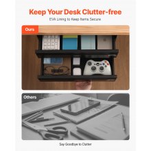 Organizador de 2 cajones de 16" debajo del escritorio, cajón deslizable, ahorrador de espacio para oficina