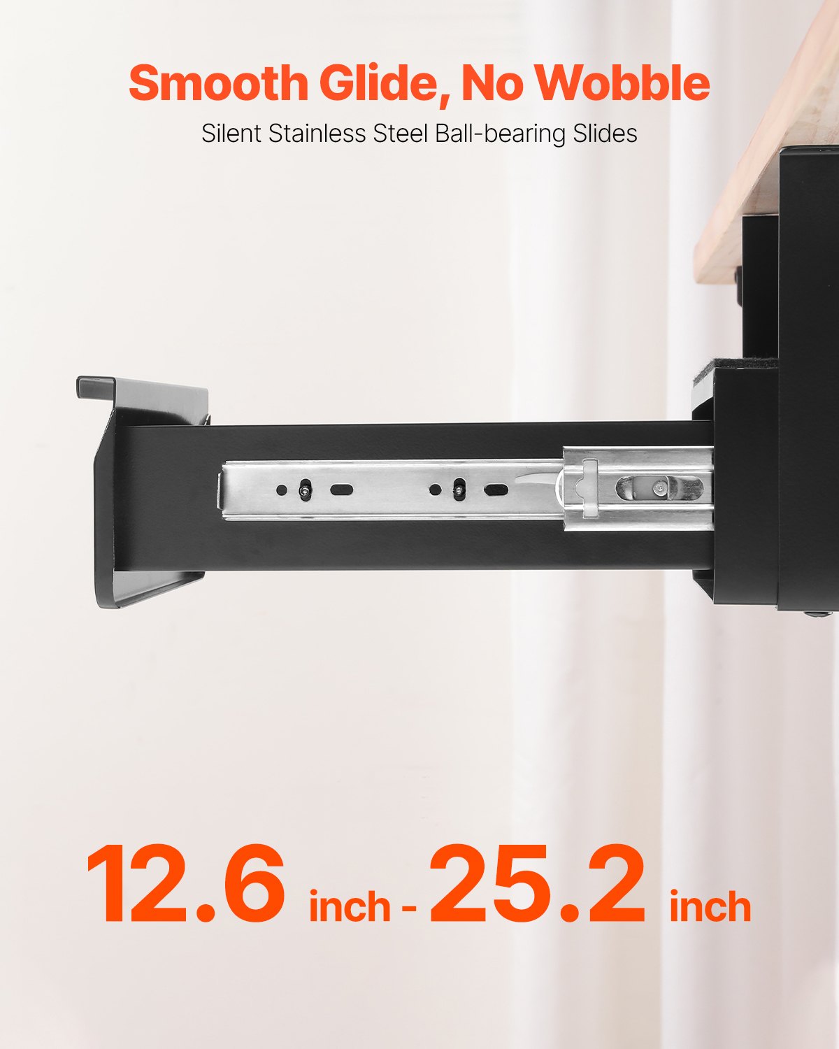 VEVOR Cajón deslizable para debajo del escritorio de 33 cm de ancho, accesorio extraíble para montaje bajo el escritorio, organizador de almacenamiento oculto, cajón con cerradura para lápices debajo de la mesa, para estaciones de trabajo de pie o sentado, 35,5 x 33 x 18 cm