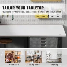 VEVOR Mesa, soporta hasta 220.5 libras, encimera rectangular de 55" x 28" x 1" para marco de escritorio eléctrico de altura ajustable, escritorio universal de tablero de partículas de una sola pieza para escritorio de oficina y hogar