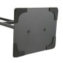 Base de soporte para póster VEVOR con protectores de esquinas de goma, que muestra un marco de metal robusto y orificios para tornillos.