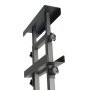 Soporte para póster VEVOR con marco de metal negro ajustable y perillas de seguridad.
