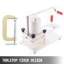VEVOR Commercial Burger Press 130 mm / 5 pulgadas PE Material Manual con mesa Diseño fijo Hamburguesa Carne Pescado Carne Patty Procesador de formación Perfecto para restaurante Supermercado, Blanco