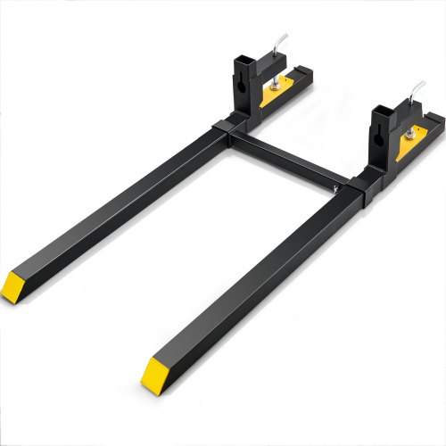 Horquillas para palés VEVOR, horquillas para tractor de 2000 lb, longitud total de 60" con abrazadera y barra estabilizadora ajustable, horquillas para palés de alta resistencia para accesorios de tractor, minicargadoras y cargadoras.