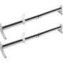 Portaequipajes para techo de furgoneta VEVOR, diseño de doble barra, construcción de metal en blanco y negro, soportes de montaje