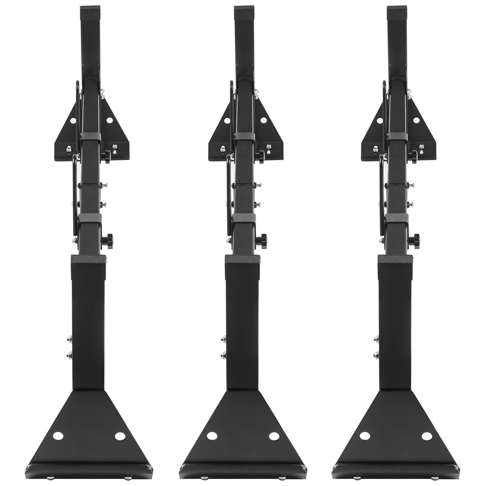 VEVOR Portaequipajes para escalera de furgoneta, 3 barras, capacidad de 661 libras, portaequipajes ajustable con revestimiento mate con topes de escalera, compatible con Chevy Express Fullsize Van 1996-Up, negro