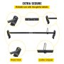 Portaescaleras de techo VEVOR Van, 2 barras, capacidad de 661 libras, barra transversal de techo de acero ajustable de 55 a 63 pulgadas con tope, compatible con Chevy Express 2003-2022 | GMC Savana 2003-2022, para kayak, canoa, carga de tubería de madera