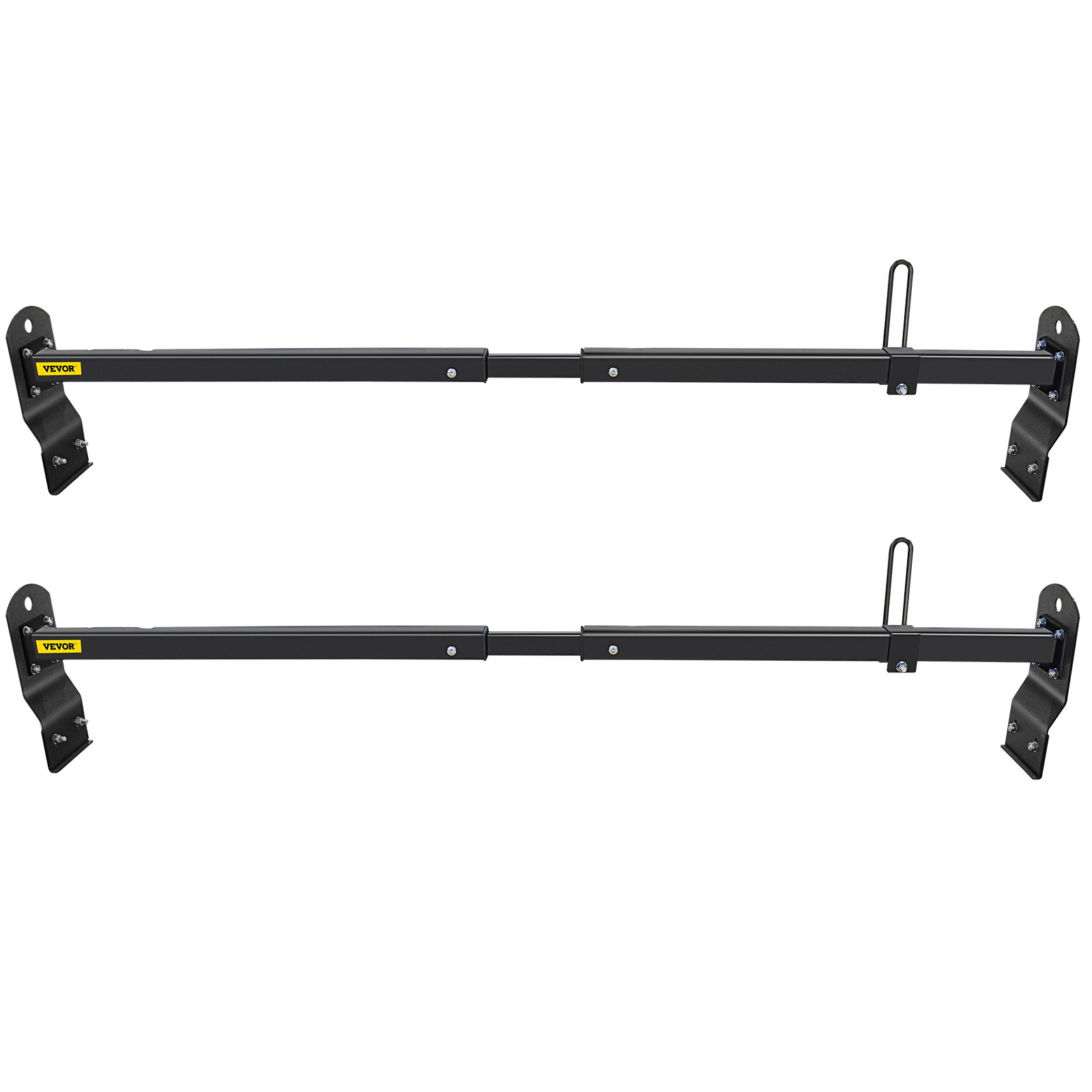 Portaescaleras de techo VEVOR Van, 2 barras, capacidad de 661 libras, barra transversal de techo de acero ajustable de 55 a 63 pulgadas con tope, compatible con Chevy Express 2003-2022 | GMC Savana 2003-2022, para kayak, canoa, carga de tubería de madera