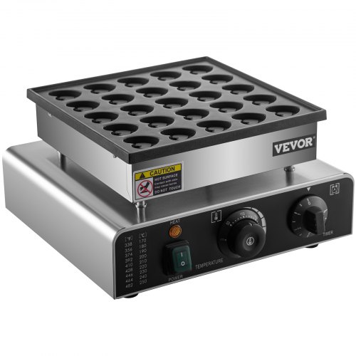 VEVOR Gofrera Eléctrica 25 Piezas Plancha para Waffle 850 W Forma de Corazón
